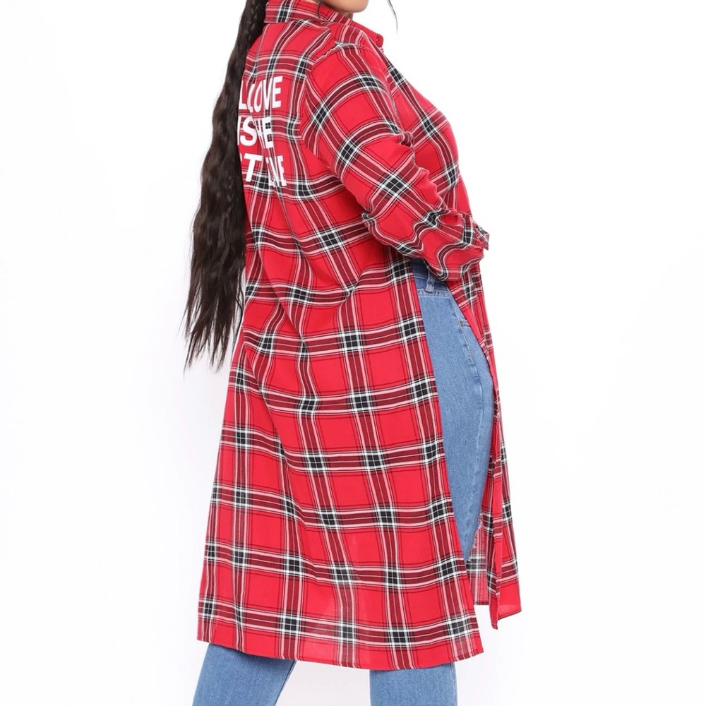 Red Plaid Maxi Top